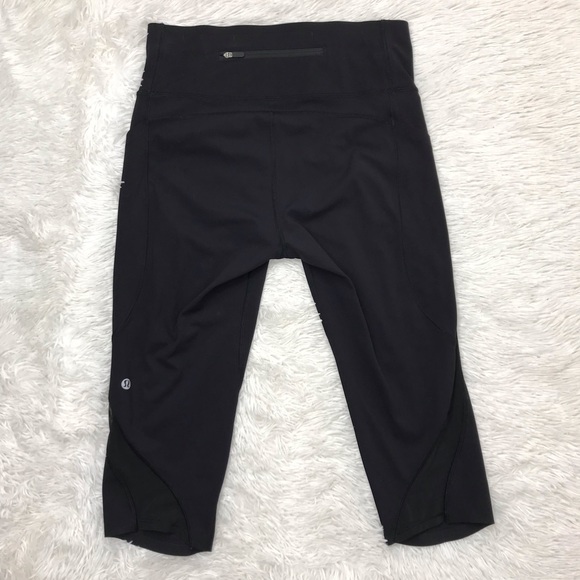 lululemon athletica Pants - LULULEMON Black Cropped Workout Leggings Size 8